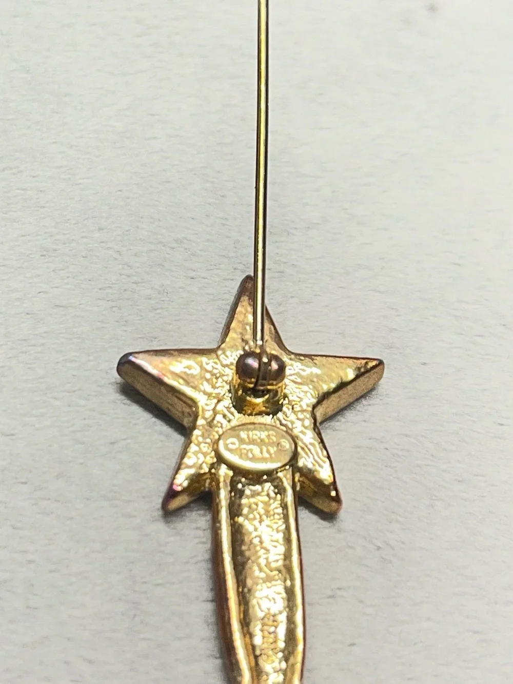 Vintage Kirk’s Folly star wand brooch - fairy cottagecore whimsy - gold tone